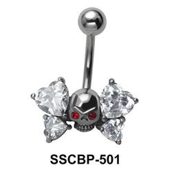 Stone Studded Skull Belly Piercing SSCBP-501