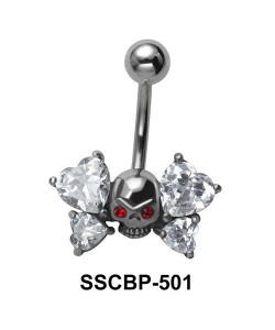 Stone Studded Skull Belly Piercing SSCBP-501