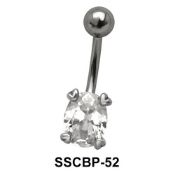 Belly Piercing with Round Cut CZ SSCBP-52