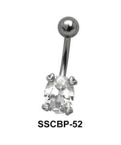 Belly Piercing with Round Cut CZ SSCBP-52