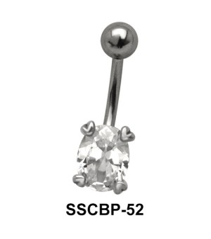 Belly Piercing with Round Cut CZ SSCBP-52