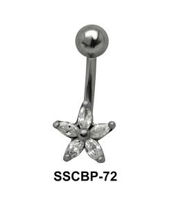 Small Flower CZ Belly Piercing SSCBP-72