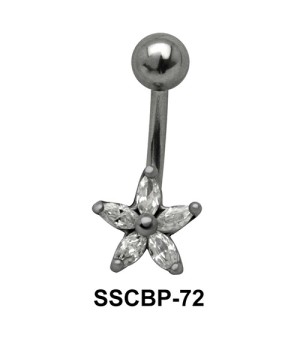 Small Flower CZ Belly Piercing SSCBP-72