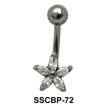Small Flower CZ Belly Piercing SSCBP-72