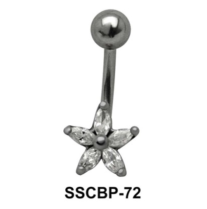 Small Flower CZ Belly Piercing SSCBP-72