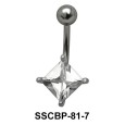 Prong Set CZ Belly Crystal SSCBP-81