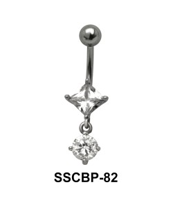 Diamond n Round Belly CZ Crystal SSCBP-82