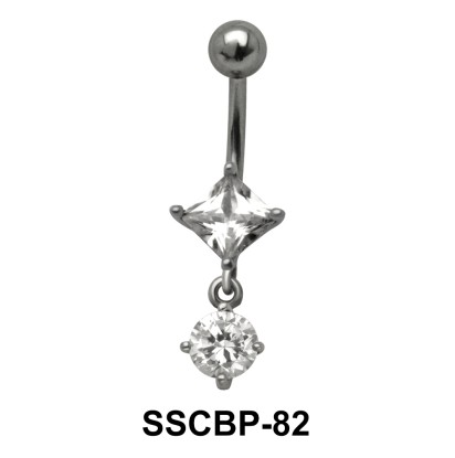 Diamond n Round Belly CZ Crystal SSCBP-82