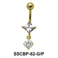 Diamond n Round Belly CZ Crystal SSCBP-82