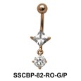 Diamond n Round Belly CZ Crystal SSCBP-82