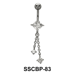 Chains Belly CZ Crystal SSCBP-83