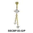 Chains Belly CZ Crystal SSCBP-83