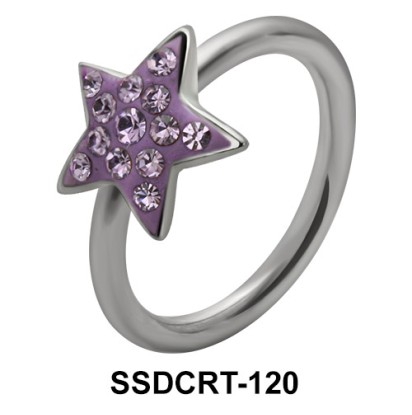 Rainbow Star Belly Closure Ring SSDCRT-120