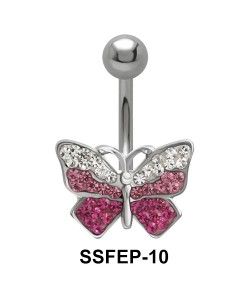 Butterfly with Rhinestone Belly Piercing SSFEP-10