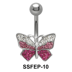 Butterfly with Rhinestone Belly Piercing SSFEP-10