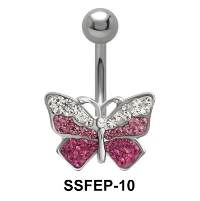 Butterfly with Rhinestone Belly Piercing SSFEP-10