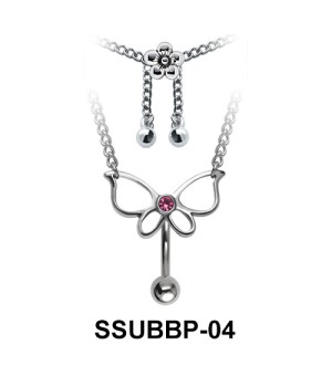 Delicate Butterfly Belly Piercing Chain SSUBBP-04