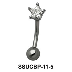 Prong Set Star Upper Belly Piercing SSUCBP-11-5