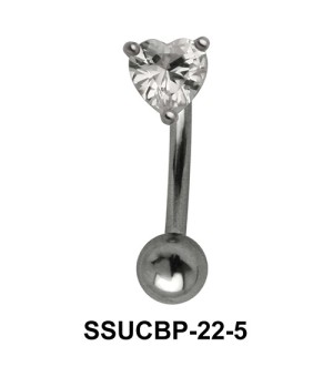 Stone Set Heart Upper Belly Piercing SSUCBP-22-5