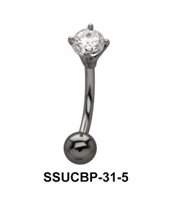 Stone Set Round Upper Belly Piercing SSUCBP-31