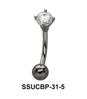 Stone Set Round Upper Belly Piercing SSUCBP-31