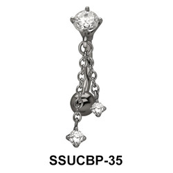 Stone Chain n Balls Upper Belly Piercing SSUCBP-35