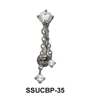 Stone Chain n Balls Upper Belly Piercing SSUCBP-35