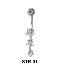 Multi Stone Glittering Star Belly Rings STR-01