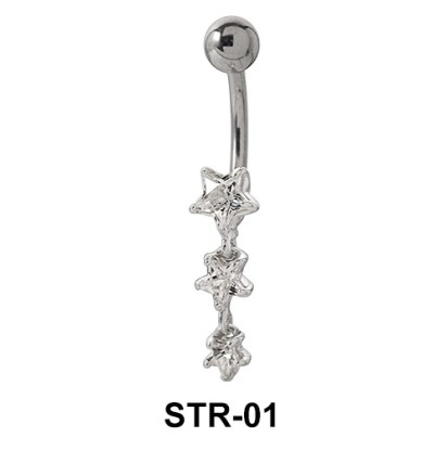 Multi Stone Glittering Star Belly Rings STR-01