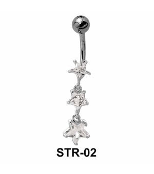 Multiple Stone Star Belly Piercing STR-02