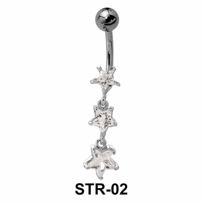 Multiple Stone Star Belly Piercing STR-02