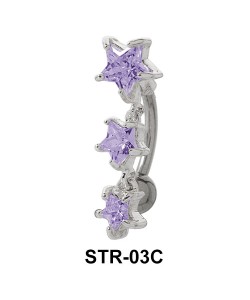 Multiple Stone Star Belly Piercing STR-03c