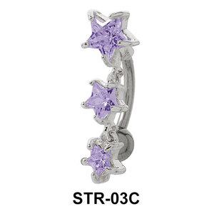 Multiple Stone Star Belly Piercing STR-03c