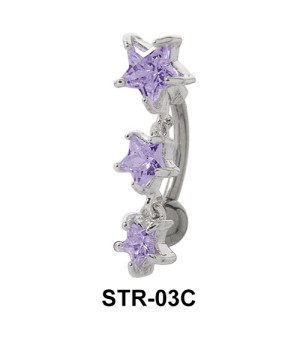 Multiple Stone Star Belly Piercing STR-03c