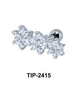 Beautiful Flower CZ Helix Ear Piercing TIP-2415