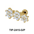 Beautiful Flower CZ Helix Ear Piercing TIP-2415