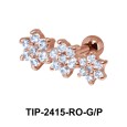Beautiful Flower CZ Helix Ear Piercing TIP-2415