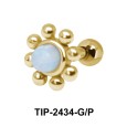 Turquoise Flower Helix Ear Piercing TIP-2434