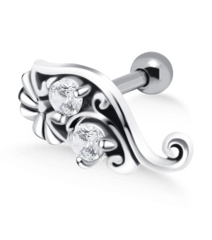 Dual Stone Brilliant Design Helix Ear Piercing TIP-932