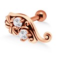 Dual Stone Brilliant Design Helix Ear Piercing TIP-932