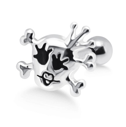 Joker Skull Shaped Upper Ear Cartilage Barbells TIPB-03