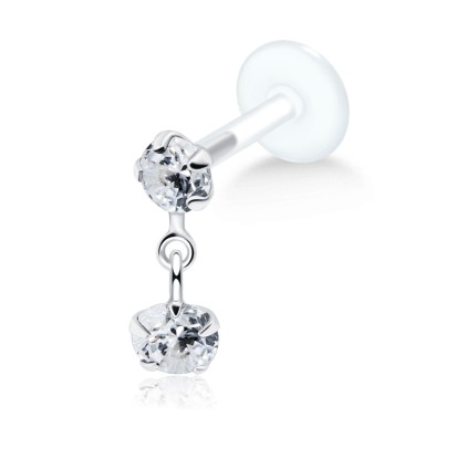 Dual Stones Tragus Piercing TRP-403