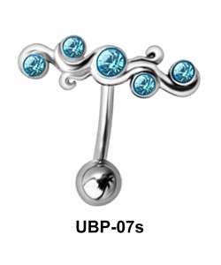 Multi Stone Design Upper Belly Piercing UBP-07s