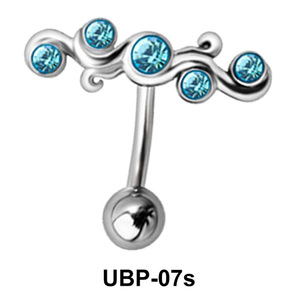 Multi Stone Design Upper Belly Piercing UBP-07s