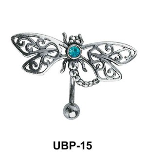 Stone Set Filigree Belly Piercing UBP-15