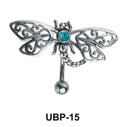 Stone Set Filigree Belly Piercing UBP-15