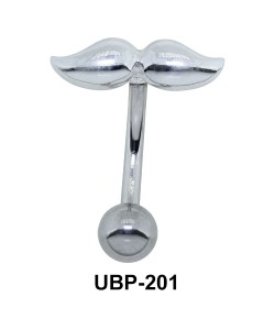 Smooth Reverse Mustache Belly Piercing UBP-201