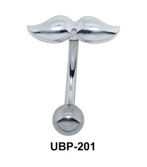 Smooth Reverse Mustache Belly Piercing UBP-201