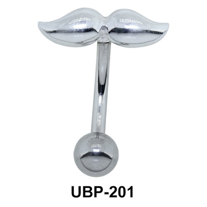Smooth Reverse Mustache Belly Piercing UBP-201