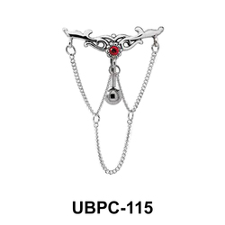 Stone Studded Chain Upper Belly Piercing UBPC-115